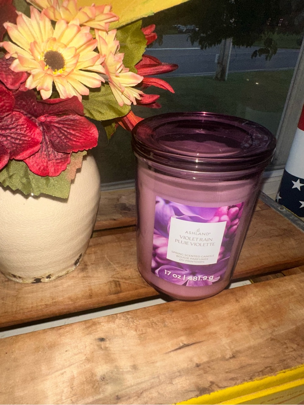 Violet Rain Spring Scented Candle by Ashland ~ Single Wick ~ New